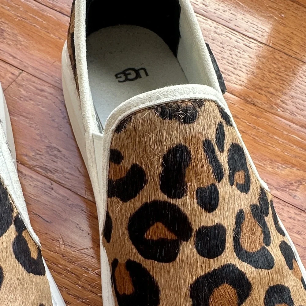 Leopard Print Slip-On UGG Jass Exotic Calf Hair Sneakers - Women's Size 7 GUC